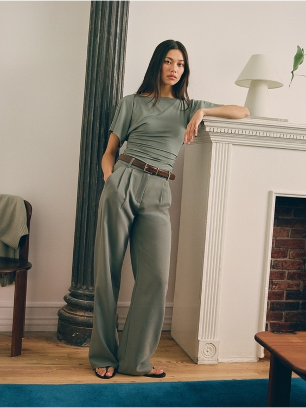 A&F Sloane Tailored Wide Leg Pant Size 2